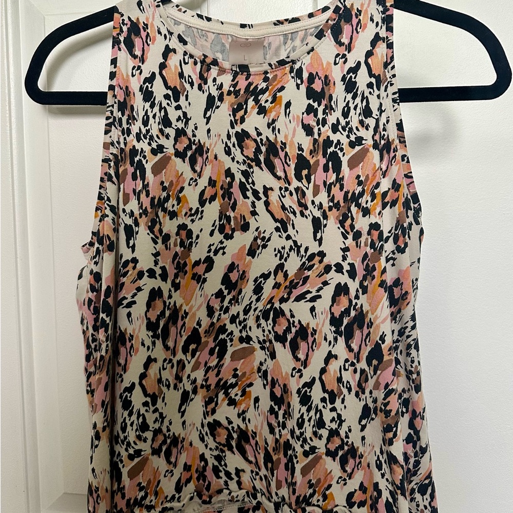 CALIA by Carrie Underwood Orange and Black Sleeveless Tank Top